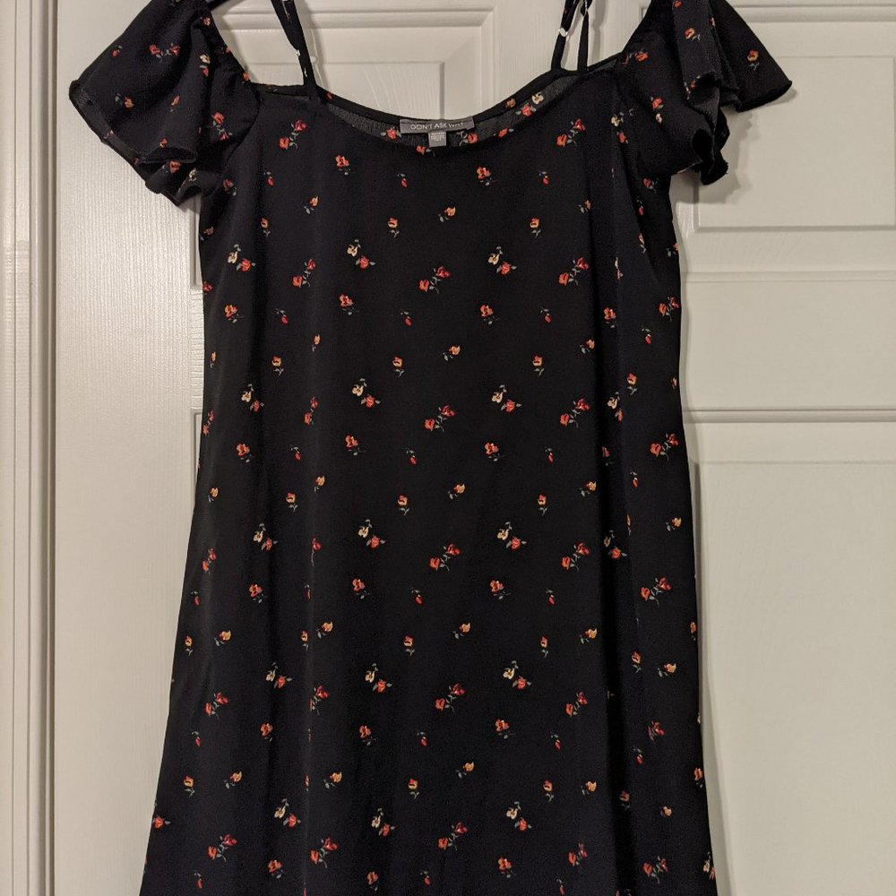 Off the shoulder, above the knee dress